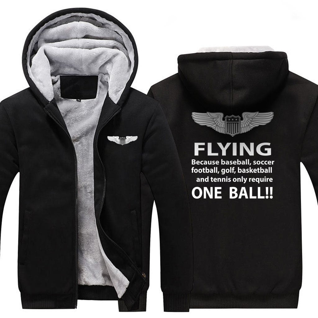 FLYING BECAUSE BASEBALL, SOCCER FOOTBALL, GOLF, BASKETBALL AND TENNIS ONLY REQUIRE ONE BALL!! ZIPPER SWEATER THE AV8R