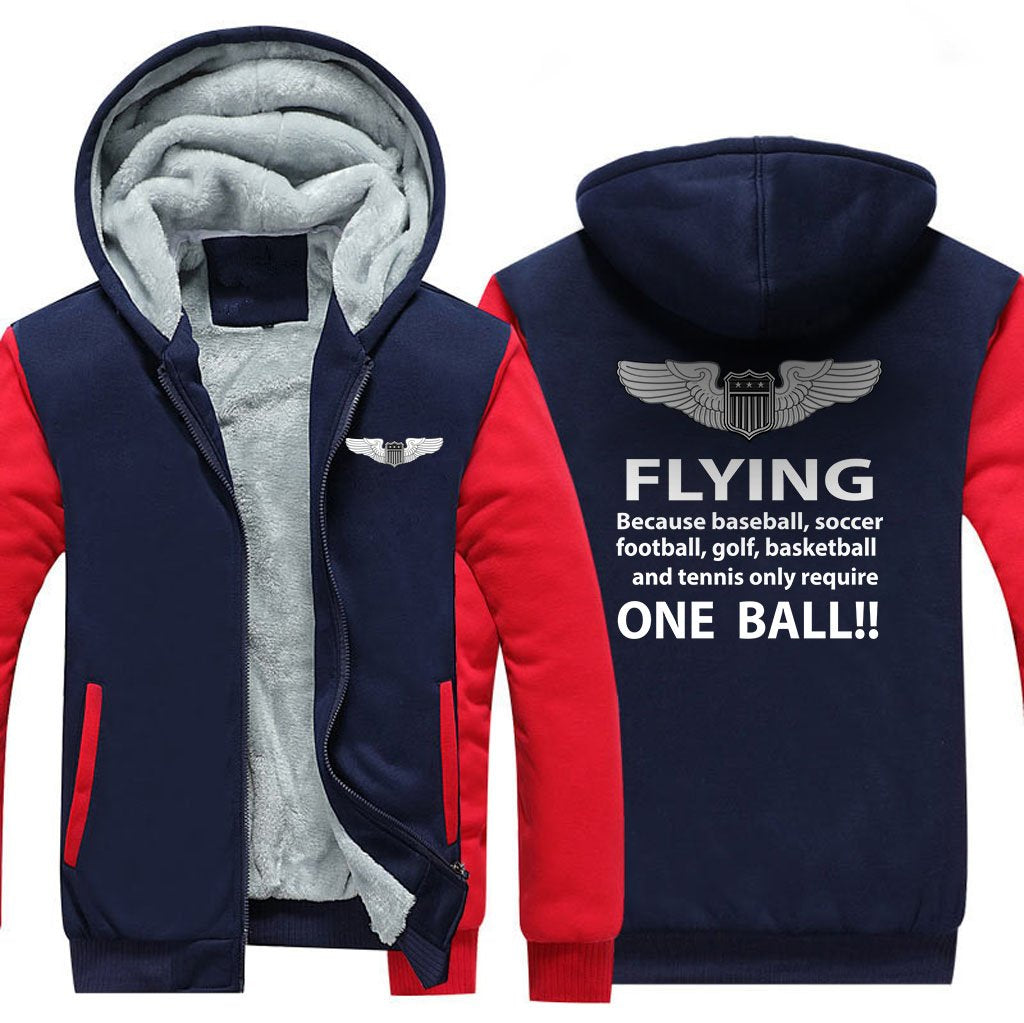 FLYING BECAUSE BASEBALL, SOCCER FOOTBALL, GOLF, BASKETBALL AND TENNIS ONLY REQUIRE ONE BALL!! ZIPPER SWEATER THE AV8R