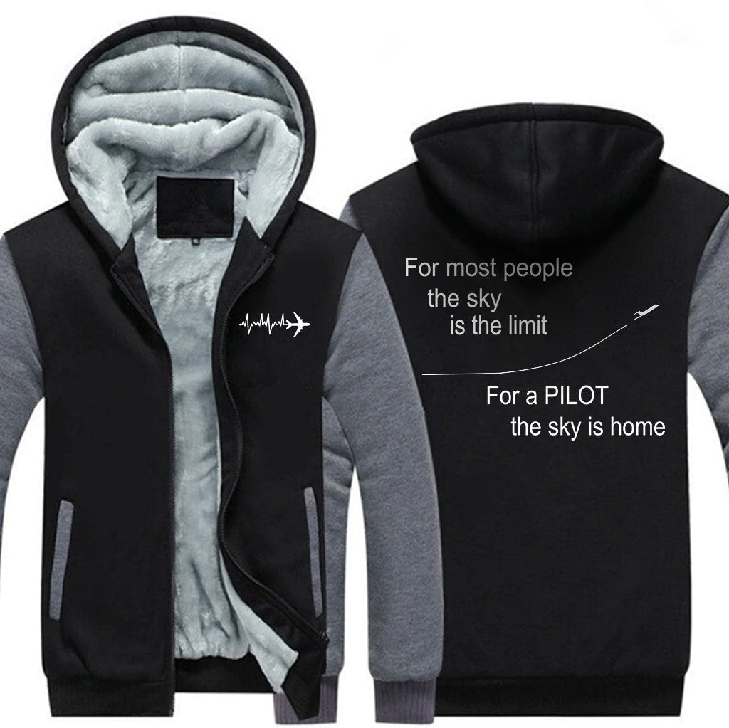 FOR MOST PEOPLE THE SKY IS THE LIMIT FOR A THE SKY IS HOME ZIPPER SWEATER THE AV8R