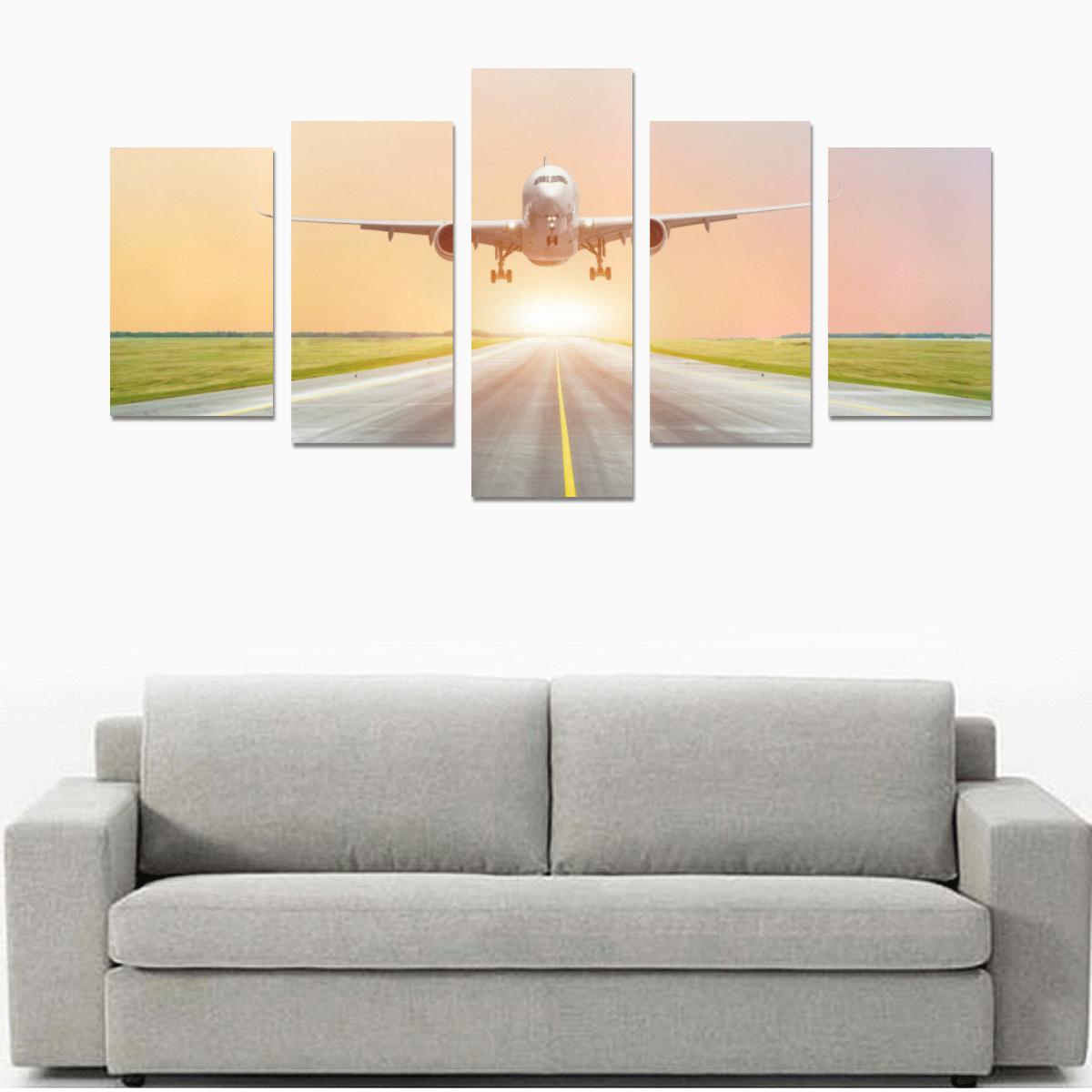 LARGE PASSENGER PLANE TAKE OFF FROM THE RUNWAY BEF CANVAS PRINT SETS C (NO FRAME) THE AV8R