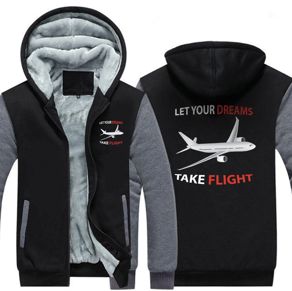 LET YOUR DREAMS TAKE FLIGHT DESIGNED ZIPPER SWEATER THE AV8R