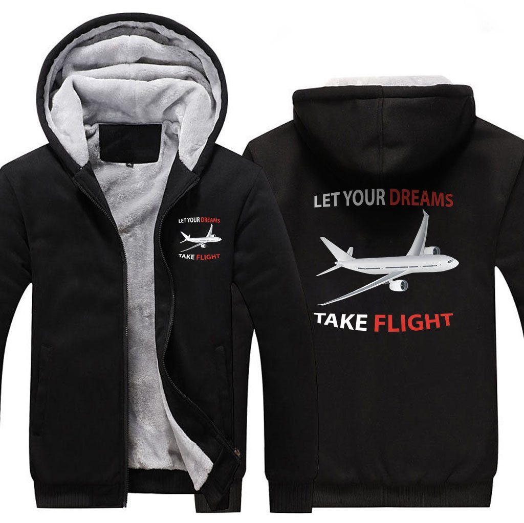 LET YOUR DREAMS TAKE FLIGHT DESIGNED ZIPPER SWEATER THE AV8R