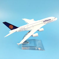 Thumbnail for Air Passenger plane model A380 Lufthansa aircraft A380 16cm Alloy simulation airplane AV8R