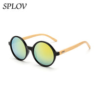 Thumbnail for New Natural bamboo Leg Sunglasses Men Women Retro Round Wooden Sun Glasses AV8R