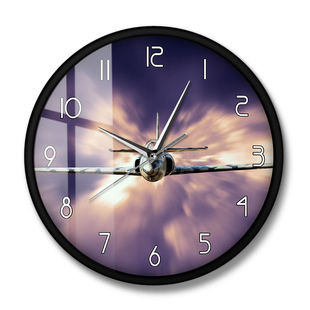 MILITARY JET FIGHTER MODERN WALL CLOCK THE AVIATOR