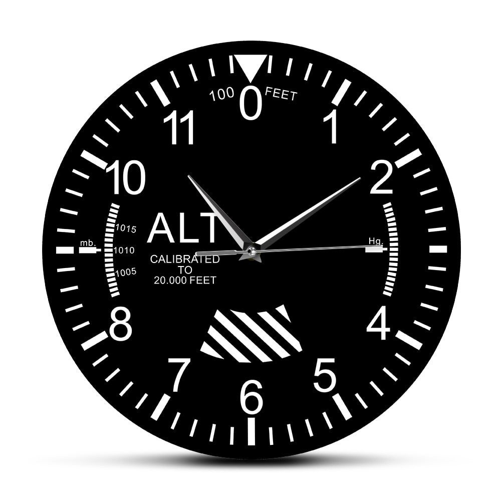Classic Altimeter Round Wall Clock THE AVIATOR