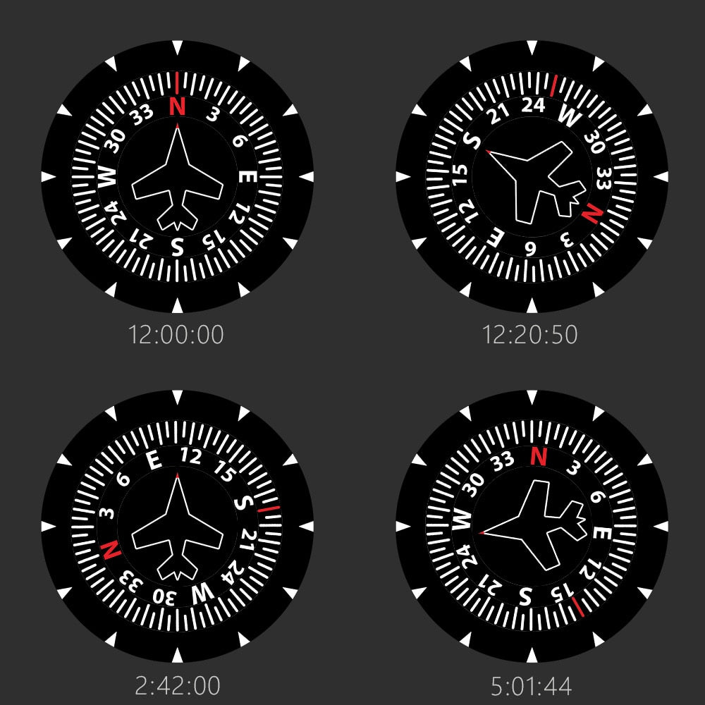 Aircraft Instrument Flight Control Panel Clever Clock THE AVIATOR