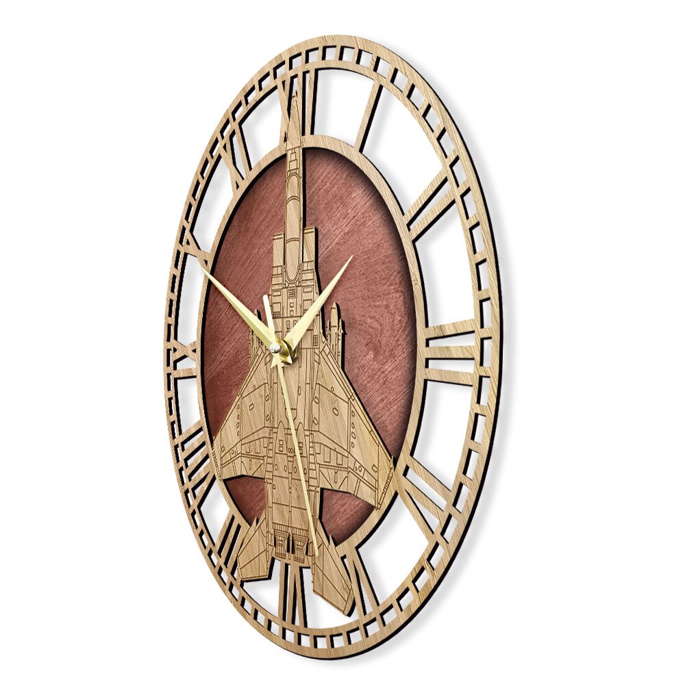 F-15 A EAGLE TACTICAL FIGHTER WOODEN WALL CLOCK THE AVIATOR