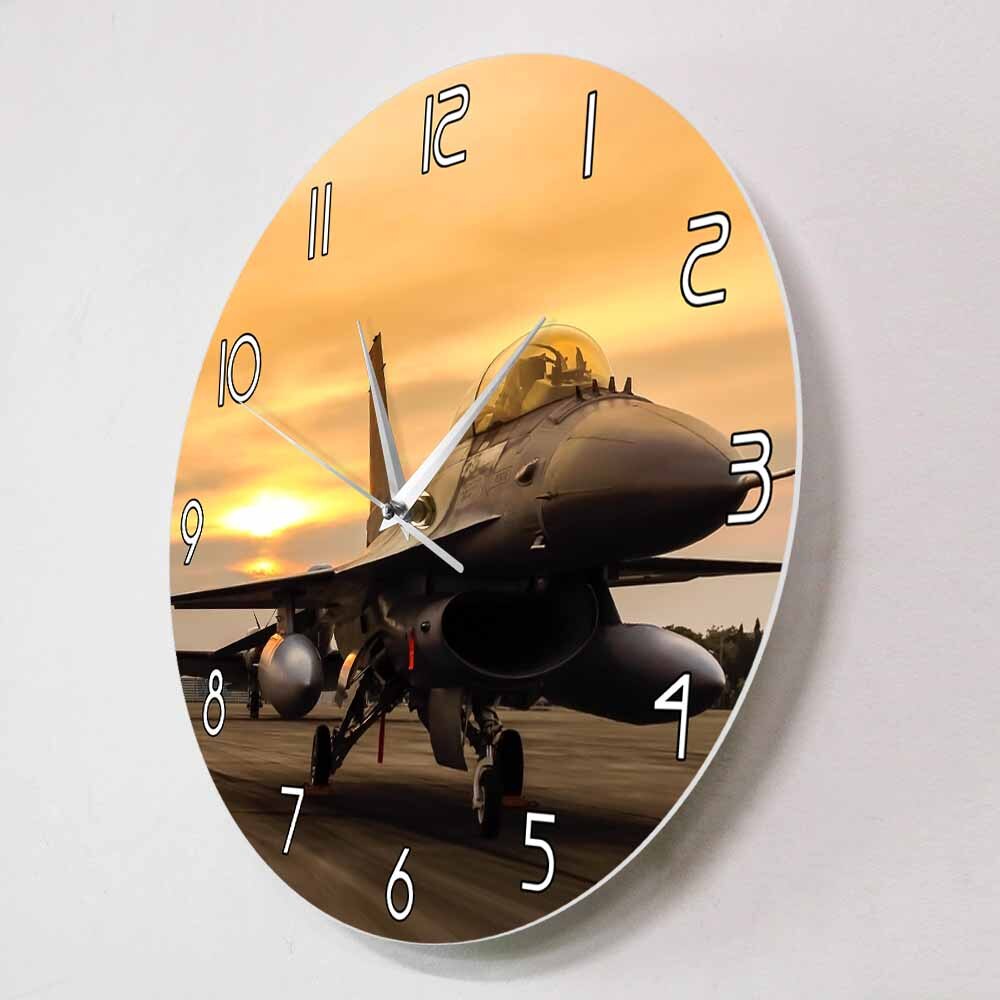 F16 FALCON FIGHTER JET AIRCRAFT PLANE WALL CLOCK THE AVIATOR