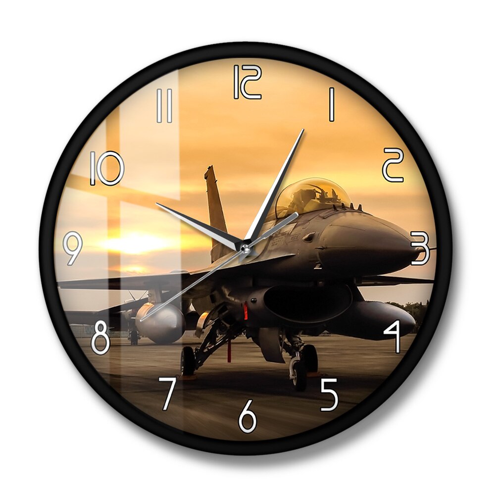 F16 FALCON FIGHTER JET AIRCRAFT PLANE WALL CLOCK THE AVIATOR