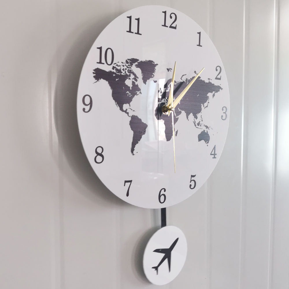 Earth Globe World Map Pendulum Clock THE AVIATOR