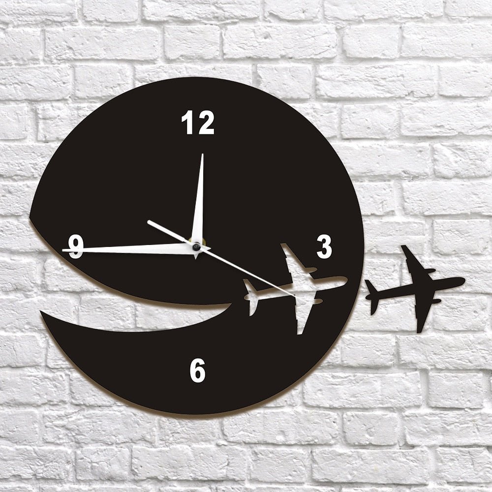 My Plane Flew Away Wall Art Home Decor Wall Clock Flying Plane THE AVIATOR