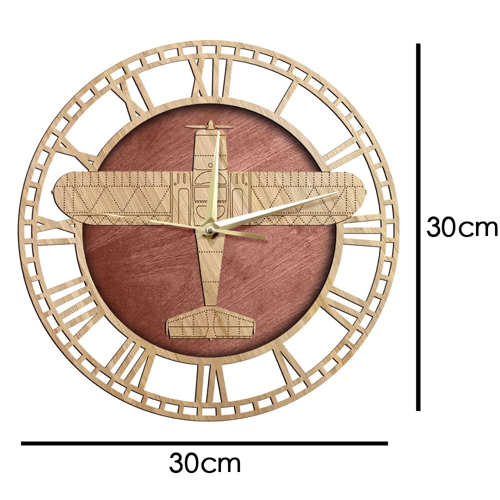ERCOUP 415-C WOOD CARVED WALL CLOCK THE AVIATOR
