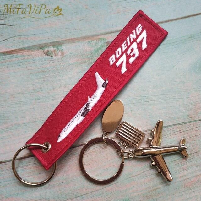1 Set Boeing 737 Embroidery Key chain THE AVIATOR