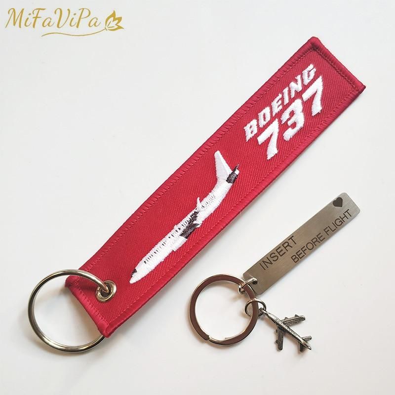 1 Set Boeing 737  Embroidery Key chain THE AVIATOR