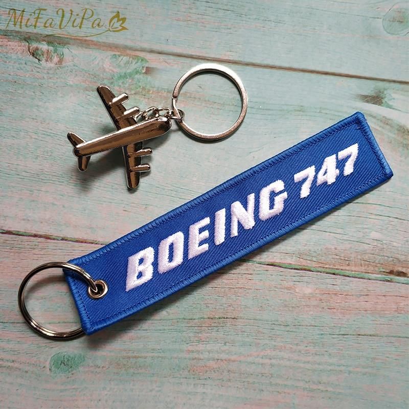 1 Set Boeing 747  Embroidery Key Chain THE AVIATOR