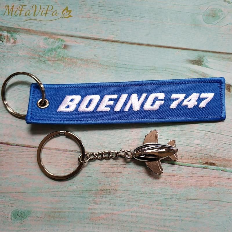1 Set Boeing 747  Embroidery Key Chain THE AVIATOR