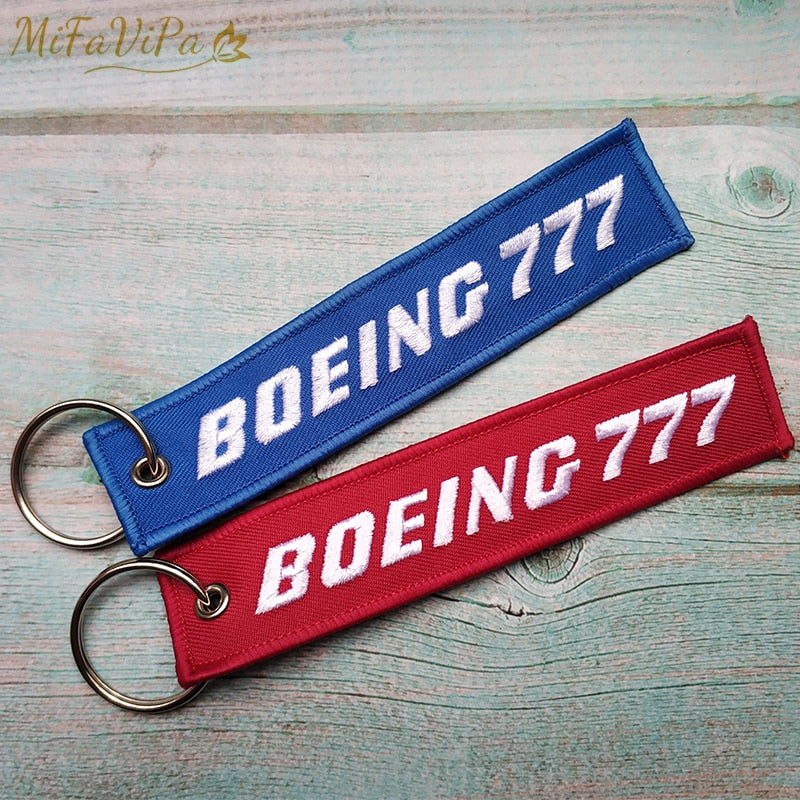2 PCS Boeing 777  Embroidery key chain THE AVIATOR