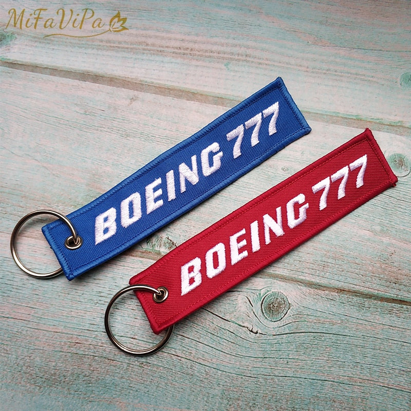 2 PCS Boeing 777  Embroidery key chain THE AVIATOR