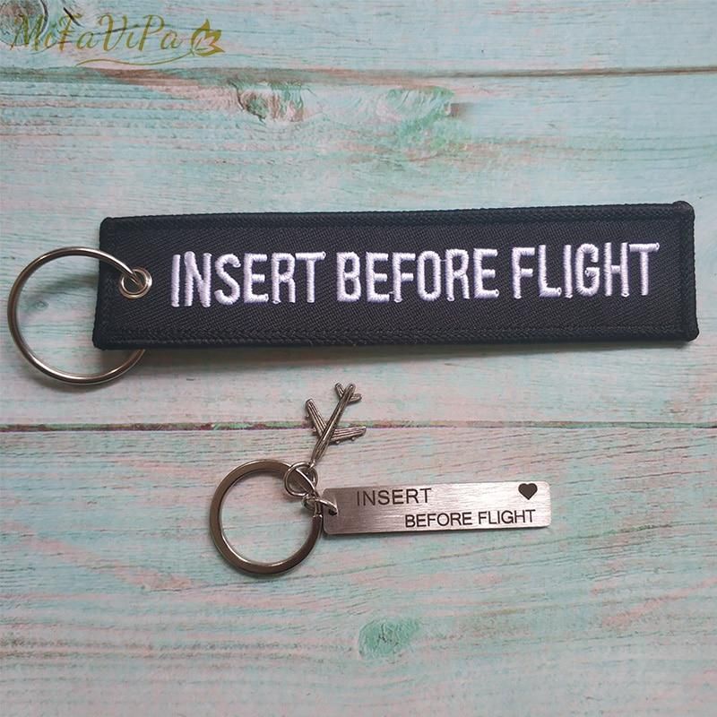 1 Set INSERT BEFORE FLIGHT Keychain THE AVIATOR