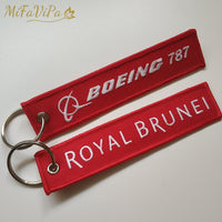Thumbnail for 2 PCS A Royal Brunei  B Boeing 787 Embroidery Key Chains THE AVIATOR