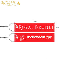 Thumbnail for 2 PCS A Royal Brunei Side B Boeing 787 Embroidery key chain THE AVIATOR
