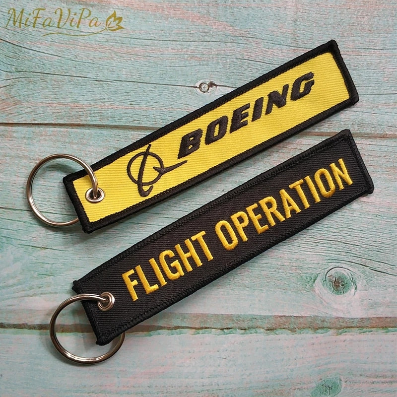 50 PCS Boeing FLIGHT OPERATION Embroidery  key chain THE AVIATOR