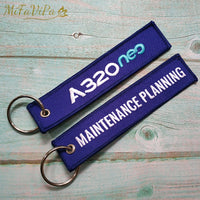 Thumbnail for 2 PCS/LotMaintenaince Side B A320 Embroidery  Key Chains THE AVIATOR
