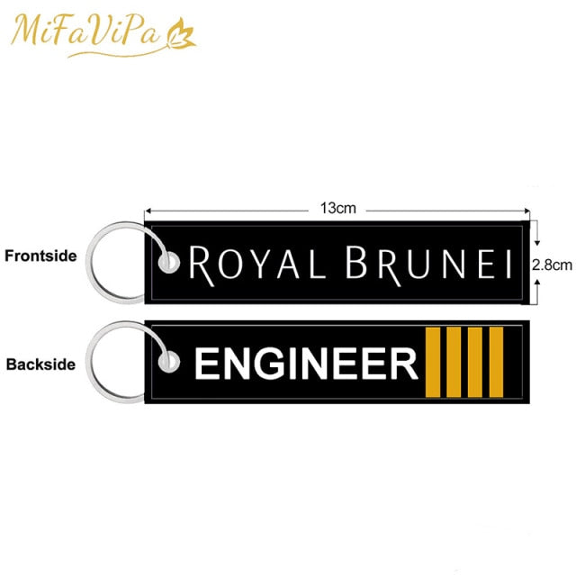 A Royal Brunei Side B Engineer Embroidery key chain THE AVIATOR