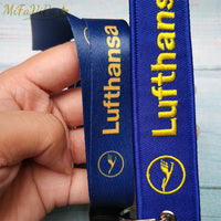 Thumbnail for 2 PCS Lufthansa Porte-clefs Keychains Blue Neck Strap Key Chain Flight AV8R