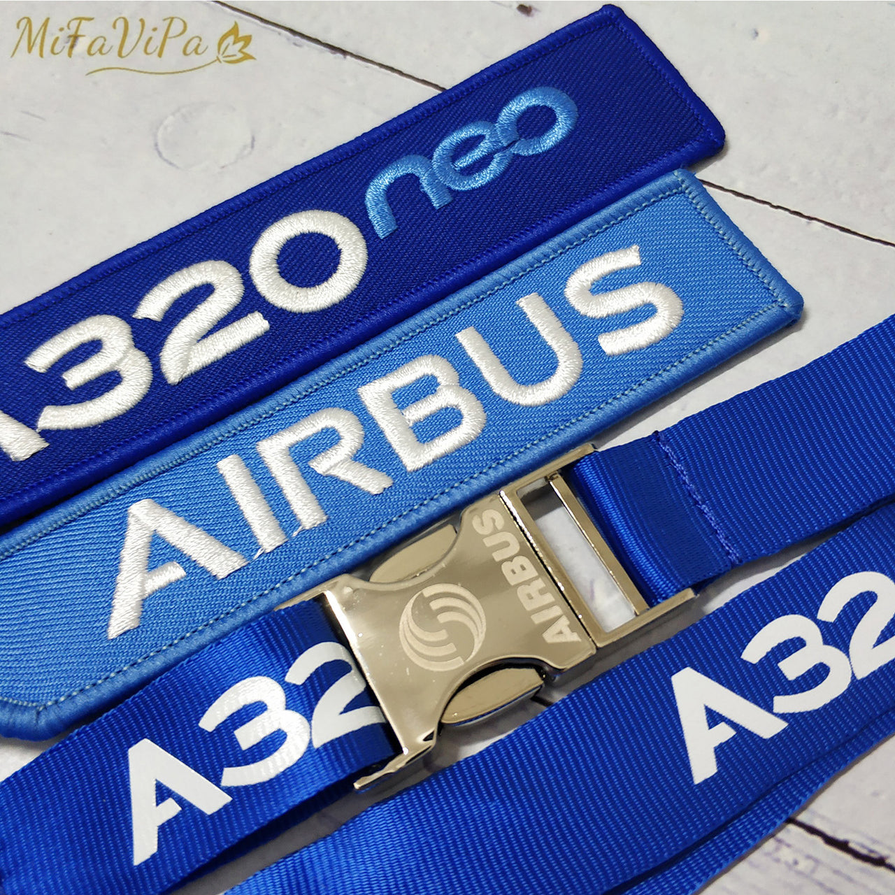 3 PCS Blue A320 Neo Lanyards Keychain Fashion Trinket AV8R