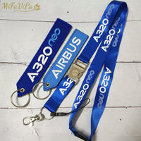 Thumbnail for 3 PCS Blue A320 Neo Lanyards Keychain Fashion Trinket AV8R