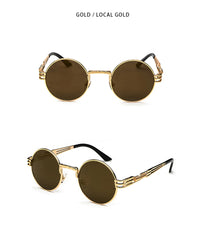 Thumbnail for New Fashion Retro Steampunk Round Metal Sunglasses for Men Women AV8R
