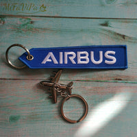 Thumbnail for Fashion Trinket Blue AIRBUS Gift Aviation Keychain Aircraft Key Chain AV8R