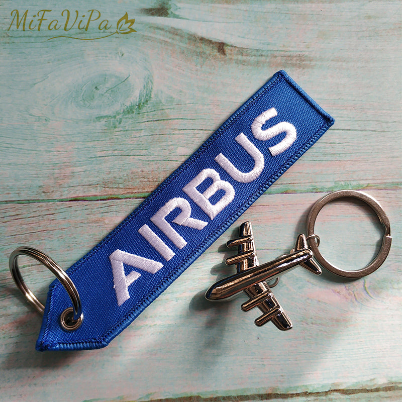 Fashion Trinket Blue AIRBUS Gift Aviation Keychain Aircraft Key Chain AV8R