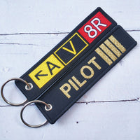 Thumbnail for 2 PCS Embroidery AV8R Keyring Woven Pilot Aviator Keychain Aircraft Key Chain AV8R