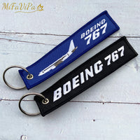 Thumbnail for 2 PCS Black and Blue Embroidery Boeing 767 Fashion Trinket Keychain AV8R