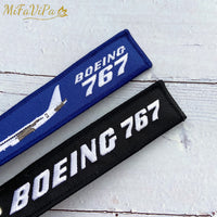 Thumbnail for 2 PCS Black and Blue Embroidery Boeing 767 Fashion Trinket Keychain AV8R