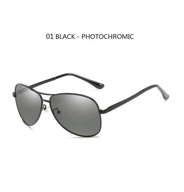 Photochromic Sunglasses Men Polarized Driving Pilot Chameleon Vintage Sun Glasses AV8R