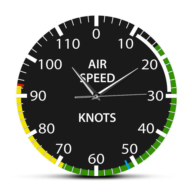 Air Craft Airspeed Indicator Pilots Wall Clock AV8R