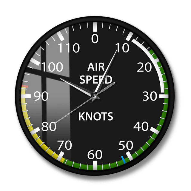 Air Craft Airspeed Indicator Pilots Wall Clock AV8R
