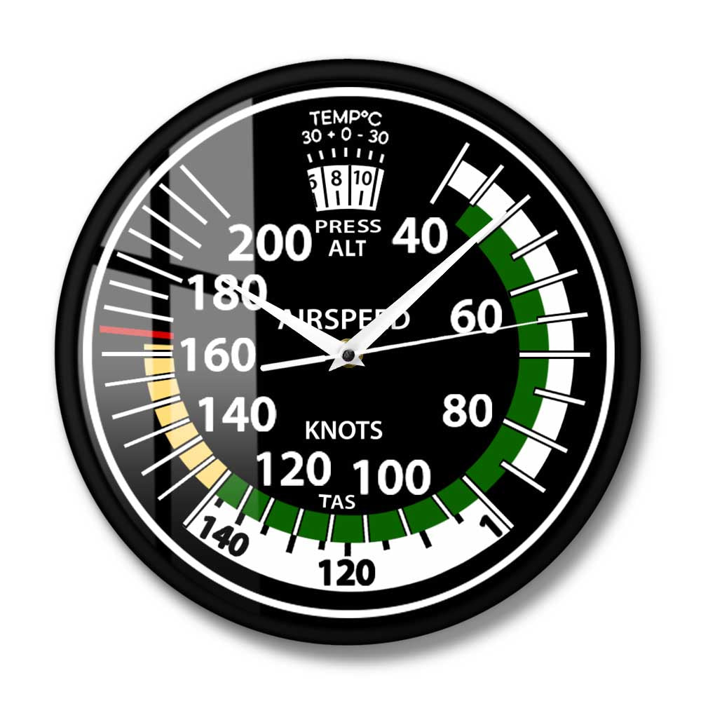 Airspeed Indicator Wall Clock For Pilot Home Décor Airplane Instrument AV8R