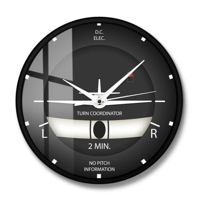 Turn Coordinator Aircraft Flight Instrument Modern Design Wall Clock AV8R