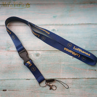 Thumbnail for Navy Blue Lufthansa Neck Strap Chaveiro Key Chain AV8R