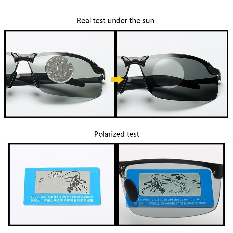 Photochromic Polarized Sunglasses Men Driving Chameleon Glasses AV8R