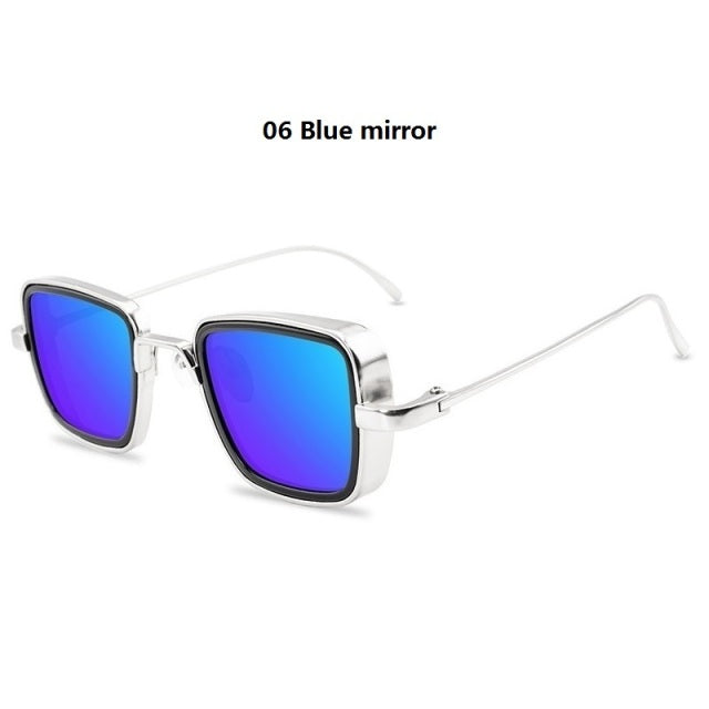 2021 New Vintage Steampunk Sunglasses Men Women Retro Metal Square Men&#39;s Sun Glasses Male Trendy Brand Shades For Men UV400 AV8R