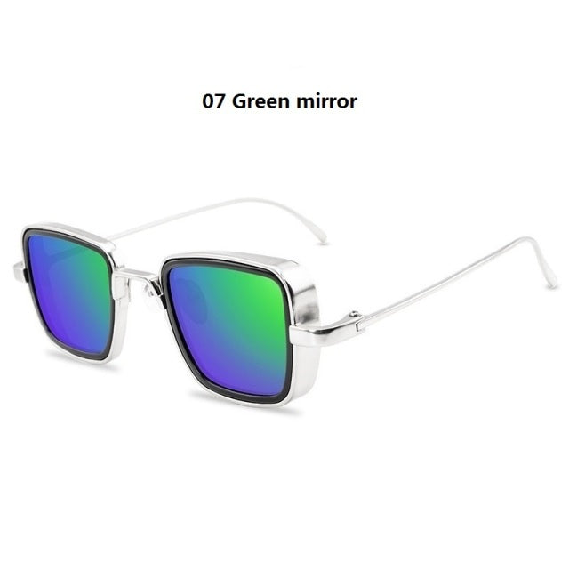 2021 New Vintage Steampunk Sunglasses Men Women Retro Metal Square Men&#39;s Sun Glasses Male Trendy Brand Shades For Men UV400 AV8R