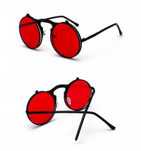 Thumbnail for Sunglasses Round Metal Women Men Style Retro Flip Circular Double Sun Glasses AV8R