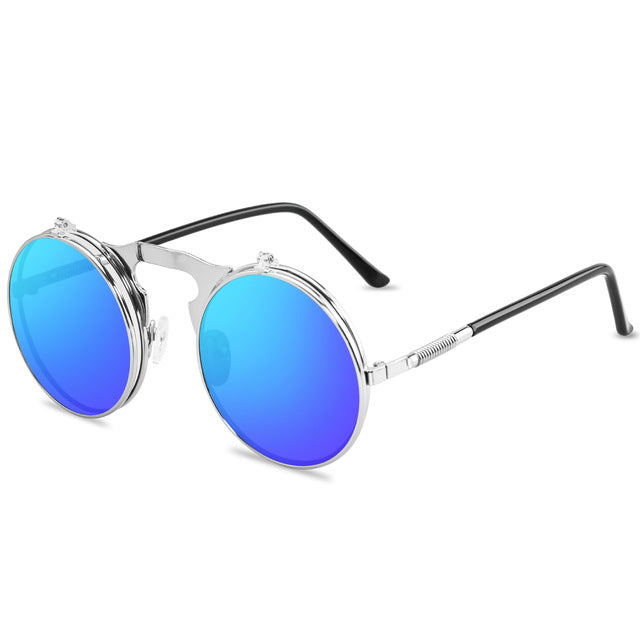 Sunglasses Retro Round Metal Sun Glasses for Men and Women Brand Designer AV8R