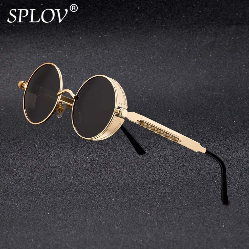Vintage Round Polarized Sunglasses Retro Steampunk Sun Glasses AV8R